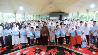 Wagub Jihan Nurlela Safari Ramadan dan Buka Puasa Bersama Anak-Anak Panti Asuhan di Agropark PKK Lampung Selatan
