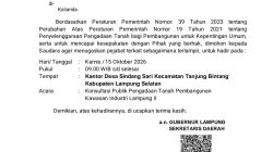 Rencana Pembangunan Kawasan Industri Lampung II Desa Sindang Sari Tanjung Bintang