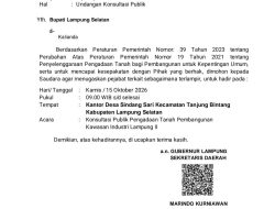 Rencana Pembangunan Kawasan Industri Lampung II Desa Sindang Sari Tanjung Bintang